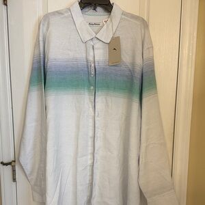 Tommy Bahama Men's Gradient Blue and Green Shirt